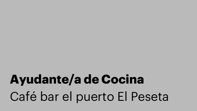 Ayudante/a de Cocina