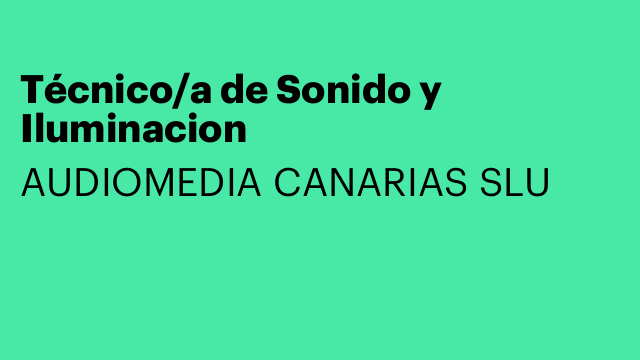 Técnico/a de Sonido y Iluminacion