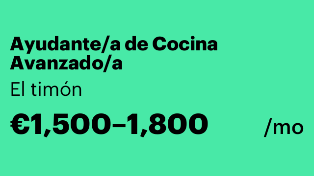 Ayudante/a de Cocina Avanzado/a