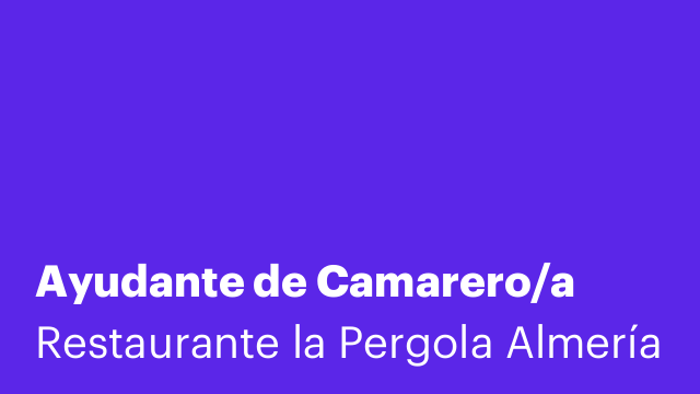 Ayudante de Camarero/a