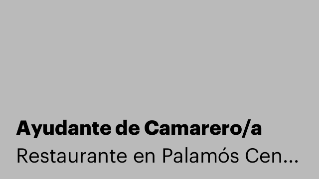 Ayudante de Camarero/a