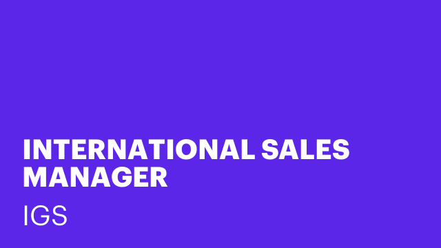 INTERNATIONAL SALES MANAGER