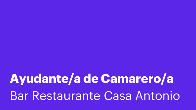 Ayudante/a de Camarero/a