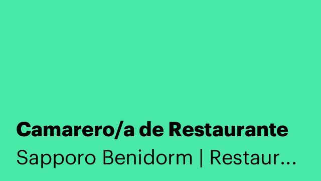 Camarero/a de Restaurante