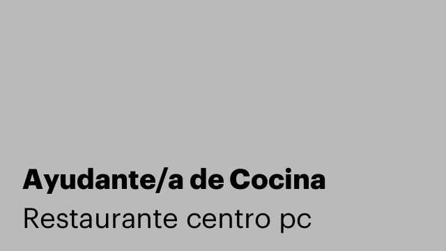 Ayudante/a de Cocina