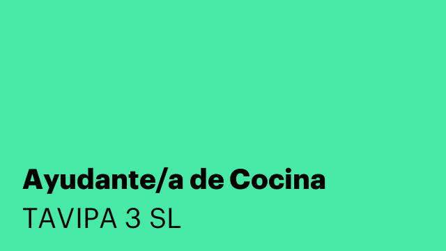 Ayudante/a de Cocina