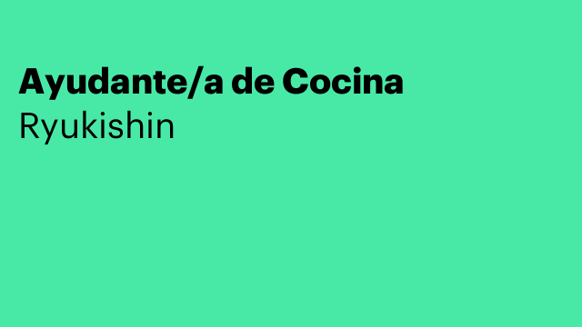 Ayudante/a de Cocina