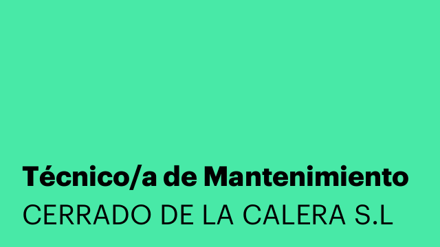 Técnico/a de Mantenimiento