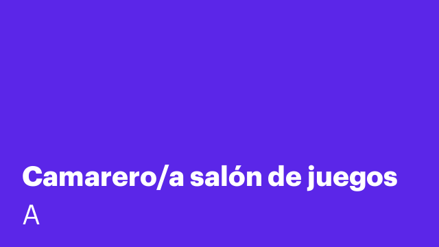 Camarero/a salón de juegos