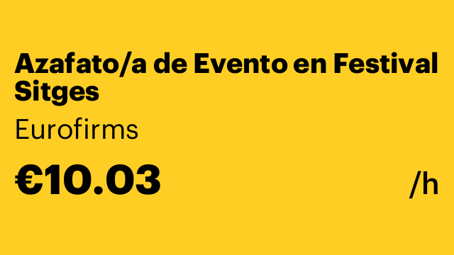 Azafato/a de Evento en Festival Sitges