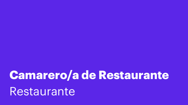 Camarero/a de Restaurante