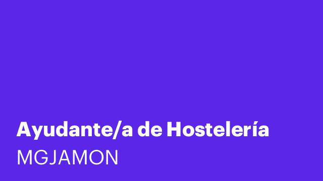 Ayudante/a de Hostelería
