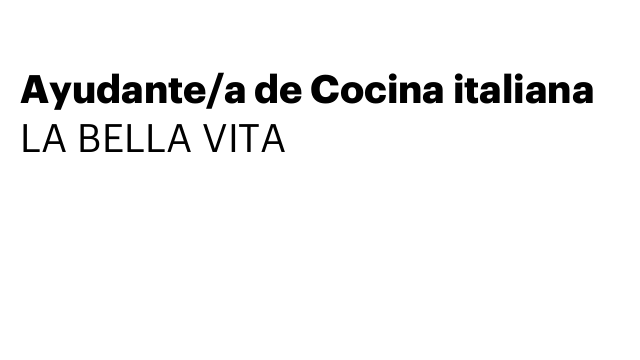 Ayudante/a de Cocina italiana