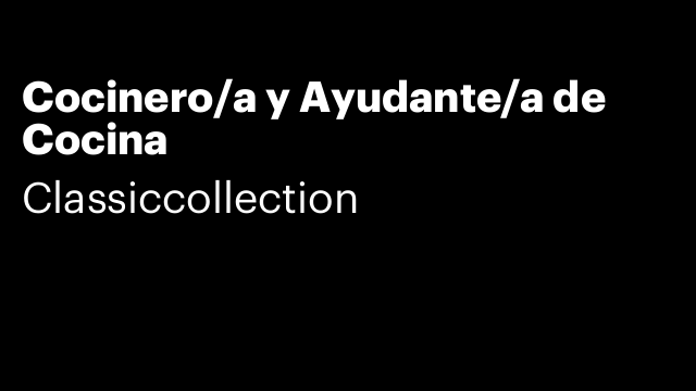 Cocinero/a y Ayudante/a de Cocina