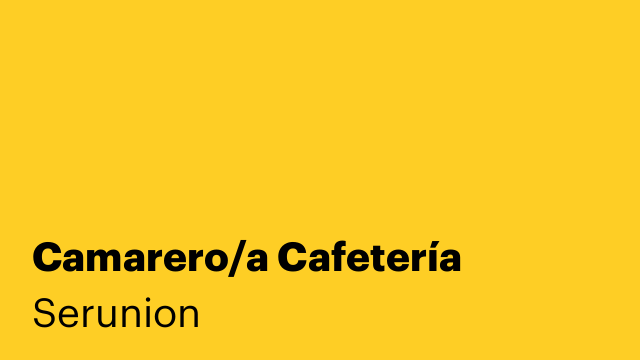 Camarero/a Cafetería