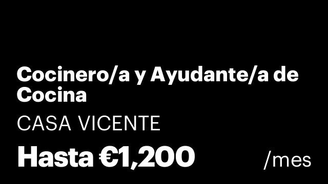 Cocinero/a y Ayudante/a de Cocina