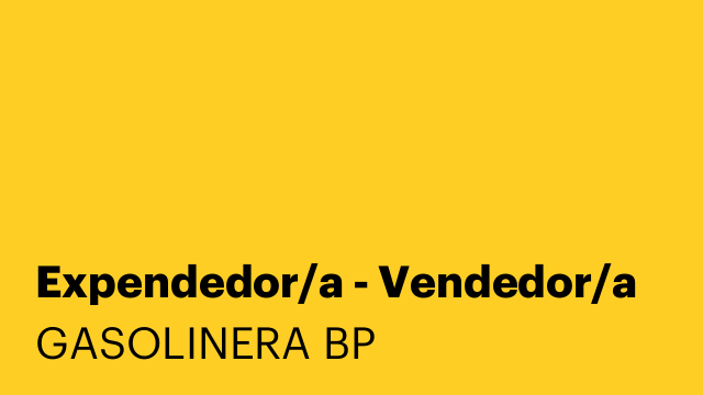 Expendedor/a - Vendedor/a