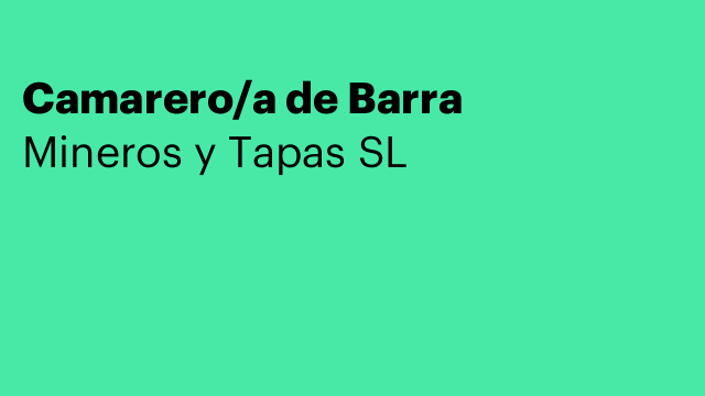 Camarero/a de Barra