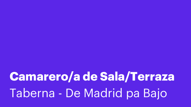 Camarero/a de Sala/Terraza