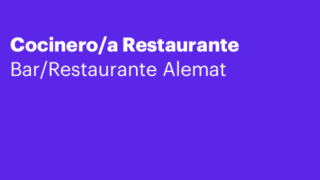 Cocinero/a Restaurante