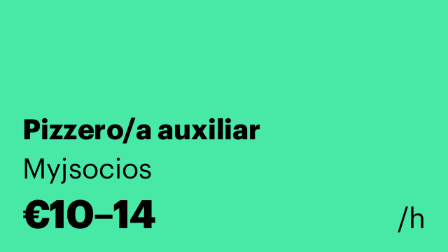 Pizzero/a auxiliar