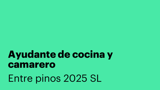 Ayudante de cocina y camarero