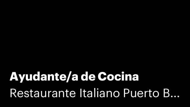 Ayudante/a de Cocina