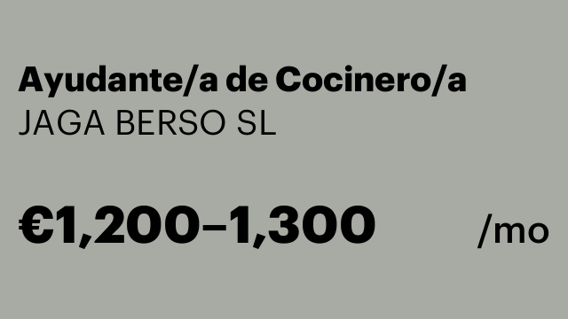 Ayudante/a de Cocinero/a
