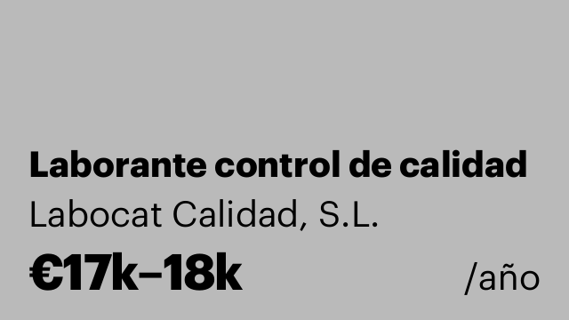 Laborante control de calidad