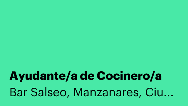 Ayudante/a de Cocinero/a
