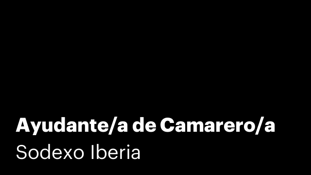 Ayudante/a de Camarero/a