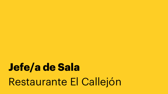 Jefe/a de Sala