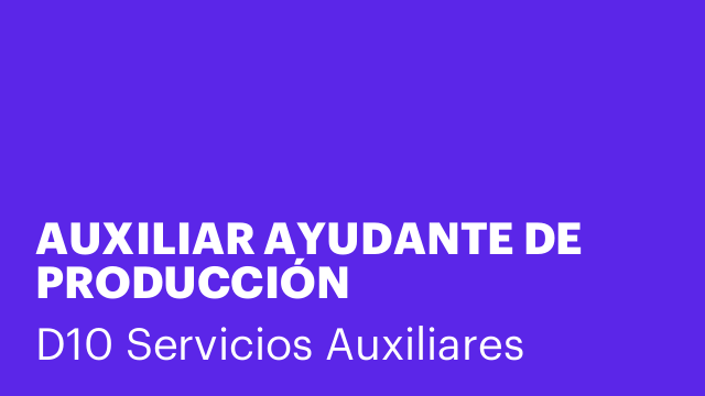AUXILIAR AYUDANTE DE PRODUCCIÓN