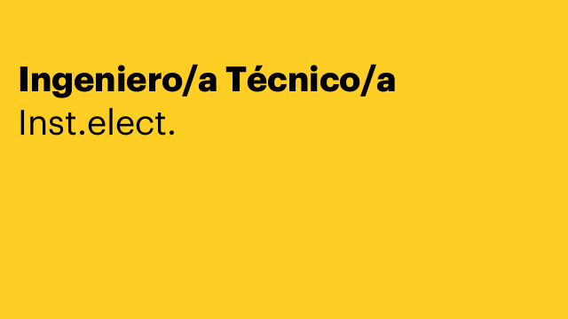 Ingeniero/a Técnico/a
