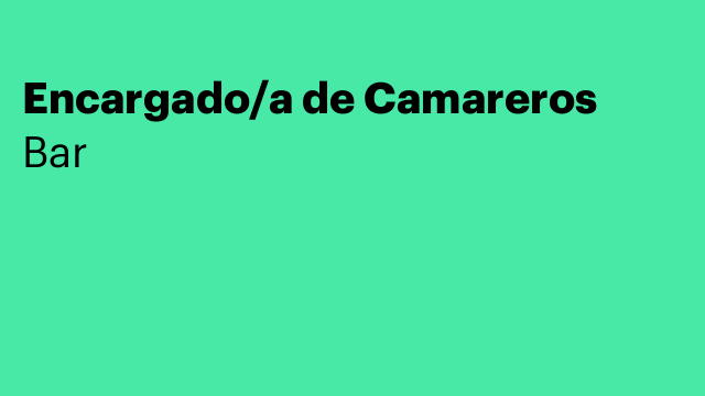 Encargado/a de Camareros