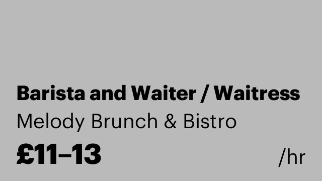 Barista and Waiter / Waitress