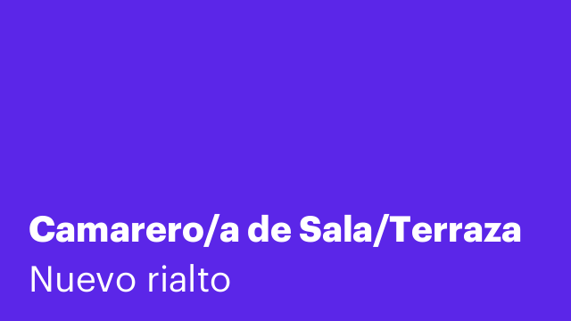 Camarero/a de Sala/Terraza