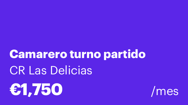 Camarero turno partido