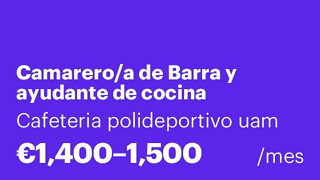 Camarero/a de Barra y ayudante de cocina