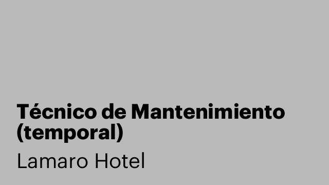 Técnico de Mantenimiento (temporal)