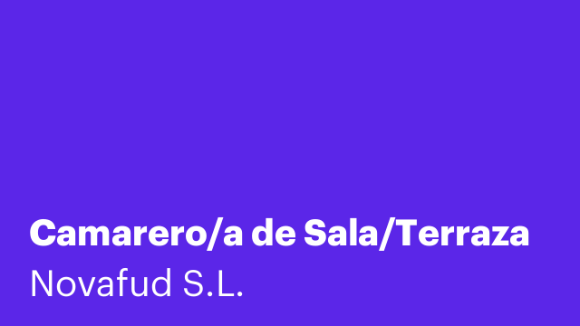 Camarero/a de Sala/Terraza