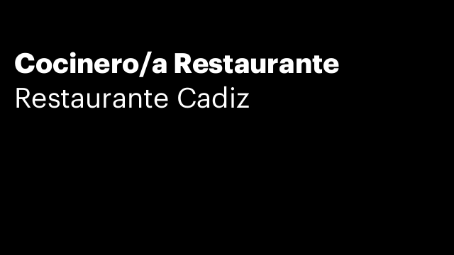Cocinero/a Restaurante
