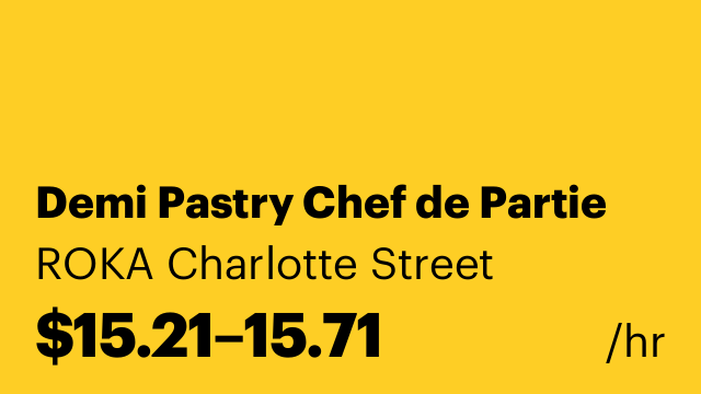 Demi Pastry Chef de Partie