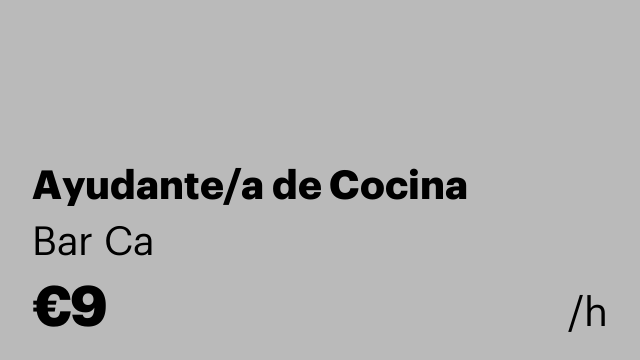 Ayudante/a de Cocina