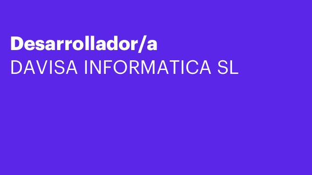 Desarrollador/a