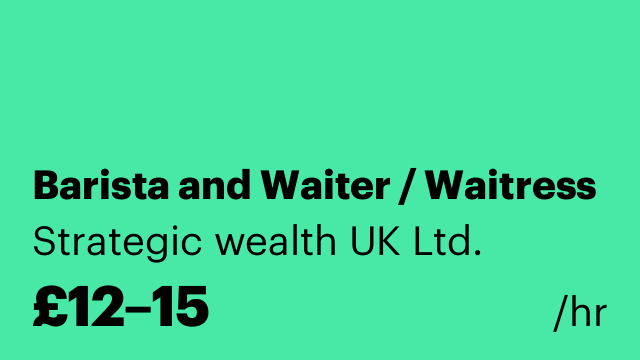 Barista and Waiter / Waitress