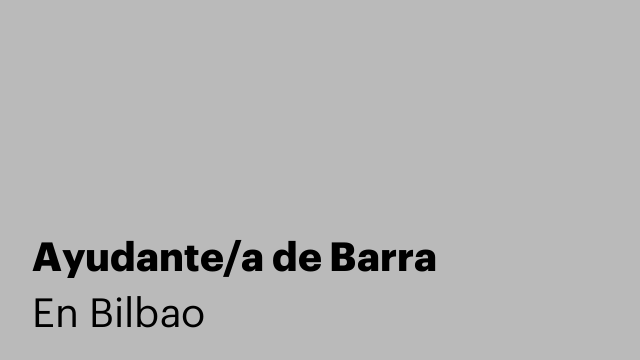 Ayudante/a de Barra