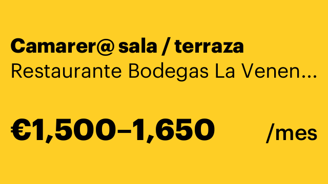 Camarer@ sala / terraza