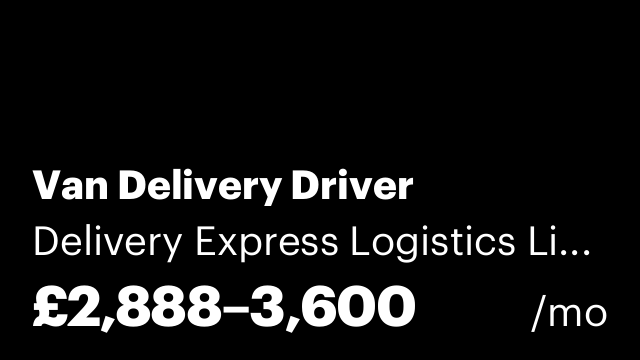 Van Delivery Driver