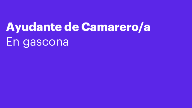 Ayudante de Camarero/a